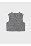 Girl's Gray Quilted Denim Vest 7319 - 5