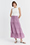 Women's Elastic Waist Long Skirt - 5