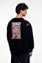 Motif Printed Crew Neck Sweatshirt