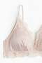 Padded soft microfibre and lace bra - 3