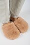 Gaye Women's Plush Flat Tan Slippers - 2