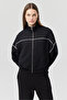 Women's Contrast Detailed Zippered Sweat Top
