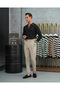 Men's Black Cotton Lycra Slim Fit Knitwear Sweater with Neckline and Collar Line Detail and Zipper at the Neckline - 2