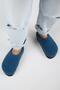 (Orlina) Women's Tedy Sabo Platform Midnight Blue Slippers - 7