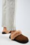 Ruzqahi Fur Women's Leather Genuine Leather Flat Platform Sabo Tan Slippers - 6