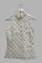 Halter Neck Fisherman Lightweight See-Through Slim Fit Sleeveless Blouse-White - 4