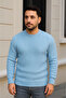 Men's Cycling Round Neck Knitwear Sweater Cotton Thick Corded Fabric Woven, Regular Fit Long - 3