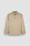 Men's Woven Cotton Zip-Up Polo Shirt - 5