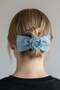Blue Color Ribbon Figured Flower Detailed Vending Machine Buckle