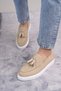 Slw153 Bloom Laceless Tasseled Suede Men's Casual Sports Classic Shoes Sbt - Cream - 2