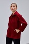 Claret Red Oversized Zippered Cashmere Jacket - 6