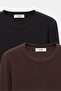 Women's Crew Neck Finger Hole Long Sleeve Bodysuit/Blouse - Pack of 2 - 2