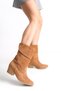 Women's Short Western Boots 0012891 Tan Suede