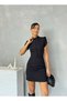 Waist-Fitted Button-Detail Puff-Shoulder Mini Women's Amelia Dress for Special Occasions and Daily Wear - 2