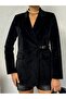 Lined Short Cashmere Leya Jacket with Side Belt Detail - 3