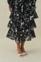 Black Floral Embroidery Detailed Layered Chiffon Dress - 3