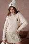 Women's Turtleneck Embroidered Detail Soft-Textured Ribbed Knit Sweater - 7