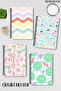 Pastel Retro Themed Design Wire Spiral A5 Lined 4-Piece Souvenir, Memory, School Notebook Set