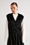 Women's Black Plush Knitwear Vest 92 - 2
