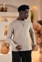 Regular Fit Stretch Fabric Self Striped Transitional Sports Sweater
