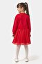 Mojo Girl's 4-7 Years Old New Year Themed Tulle Dress Red - 5