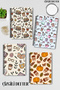 Autumn Book Coffee and Flower Themed Design Wire-O Binding A5 Lined 4-Piece Souvenir, School Notebook Set
