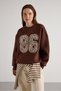 Women's Coffee Süzene Embroidered Fleece-Lined Sweatshirts 30065 - 3