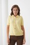 Women's Polo Neck Button Detail Short Sleeve Glitter Knit Cardigan - 5