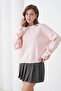 Women's Crew Neck Soft Textured Oversize Knitwear Sweater - 3