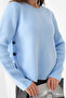 Women's Crew Neck Button Detail Slit Knitwear Sweater - 2