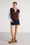Women's Brown Plush Knitwear Vest 92 - 4
