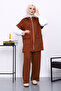 Brown Zippered Vest and Pants Scuba Suit - 2