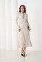 Women's Polo Collar Button Detail Ribbed Knit Long Knit Dress - 4