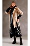 Designer Leather Detailed Coat