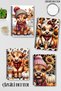 Autumn Themed Cute Cow Design Wirebound A5 Lined 4-Piece Souvenir, Memory, School Notebook Set
