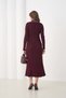 Women's Polo Collar Button Detail Ribbed Knit Long Knit Dress - 8