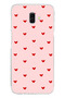 Samsung Galaxy J6 Plus Compatible Red Tiny Hearts Printed Silicone Case
