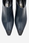 Rassel Navy Blue Leather Matte Toe Women's Thin Heeled Boots - 2