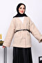 Mink Belted Oversized Boucle Jacket