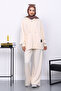 Cream Zippered Tunic Trouser Set