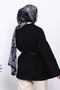 Oversized Boucle Jacket with Black Belt - 4