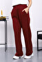 Burgundy Elastic Waist Fleece-Lined Fleece-Lined Three Thread Trousers - 3