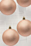 Christmas pine tree ornament champagne 8 cm figured matte set of 6 cute balls - 6