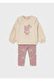 Baby Girl Teddy Bear Patterned 2-Piece Leggings Set