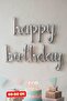 Silver Happy Birthday Written Foil Balloon Handwritten Happy Birthday Balloon