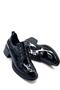 Thick Rubber Sole Lace-Up Casual Women's Shoes Patent Leather Black - 4