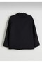 Women's Black Single Button Classic Blazer Jacket – Lined, Oversized Patterns - 3