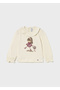 Cream Baby Girl Ruffle Collar Long-Sleeved T-Shirt 2076