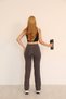 Grody.T Women's High Waist Detailed Flared Diving Leggings Pants - 3