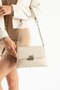 Stylishly Designed Mink Women's Medium Size Crossbody Bag, Chain Strap, Embroidery and Flap Detail Shoulder Bag - 7